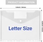 Vobou 12 Pack Plastic Envelopes Binder Pocket 11 Holes Expandable Binder Folders for 2/3/4 Ring Document Pouch, Snap Button and Lable Poly Envelopes for School, Home and Office, 6 Assorted Color - Image 2